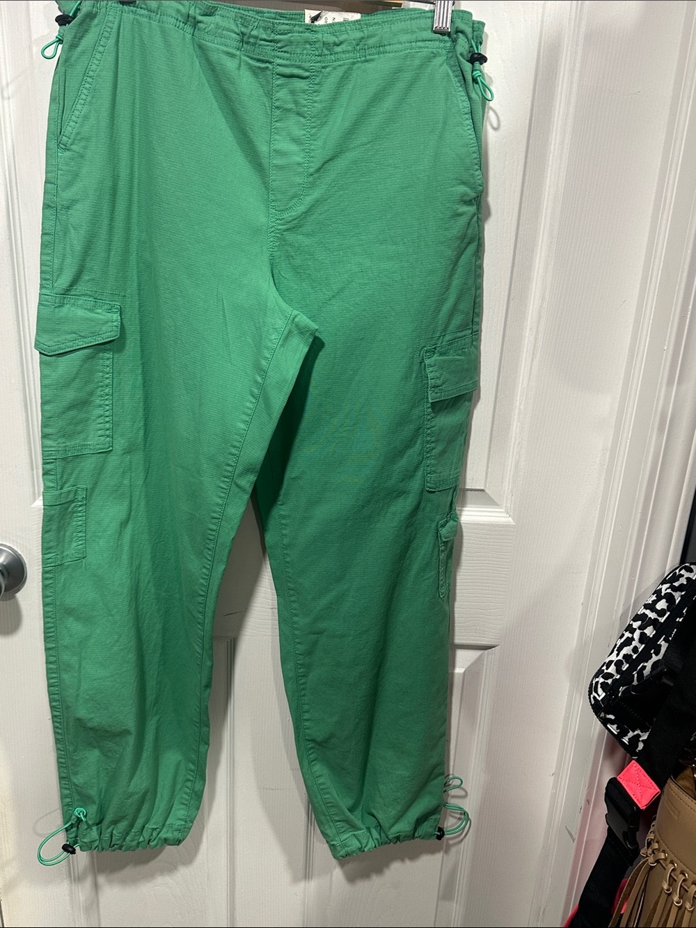 SO Green Parachute Cargo Pants